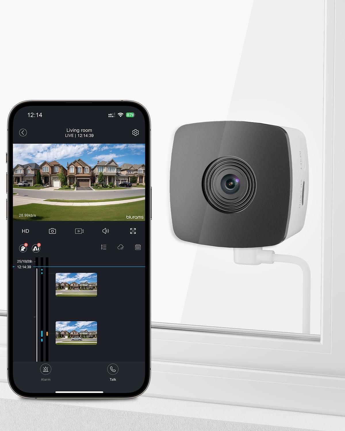 blurams Window Cameras for Home Security 5G&2.4G, 2K Security Camera Indoor, Pet Camera with Phone App, Indoor Camera w/AI Motion Detection, 2-Way Audio, Compatible with Alexa