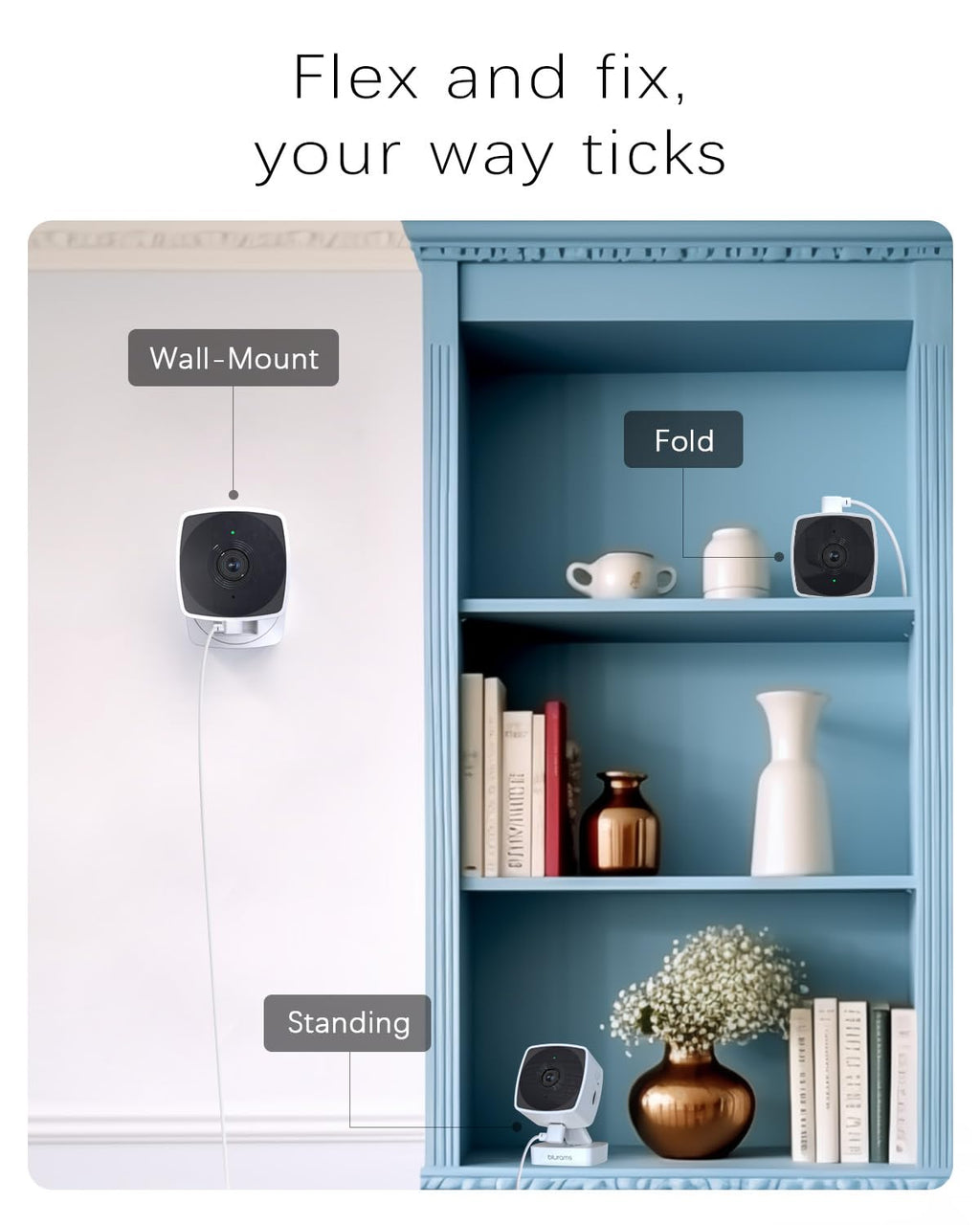 blurams Window Cameras for Home Security 5G&2.4G, 2K Security Camera Indoor, Pet Camera with Phone App, Indoor Camera w/AI Motion Detection, 2-Way Audio, Compatible with Alexa