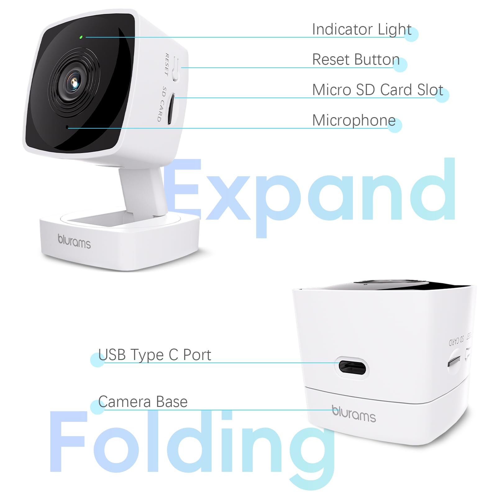 blurams Window Cameras for Home Security 5G&2.4G, 2K Security Camera Indoor, Pet Camera with Phone App, Indoor Camera w/AI Motion Detection, 2-Way Audio, Compatible with Alexa
