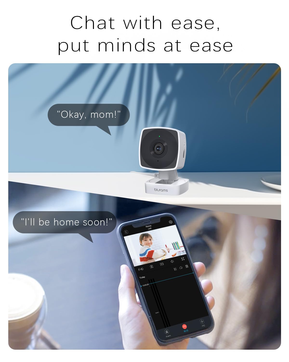 blurams Window Cameras for Home Security 5G&2.4G, 2K Security Camera Indoor, Pet Camera with Phone App, Indoor Camera w/AI Motion Detection, 2-Way Audio, Compatible with Alexa